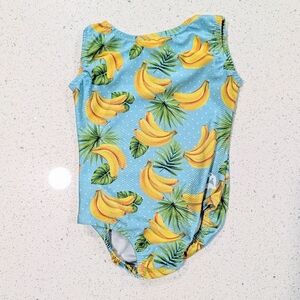 TINY TODDLER Baby Foxy Gymnastics Leotard CXXS 4/5 XX- Small Teal Yellow BANANAS